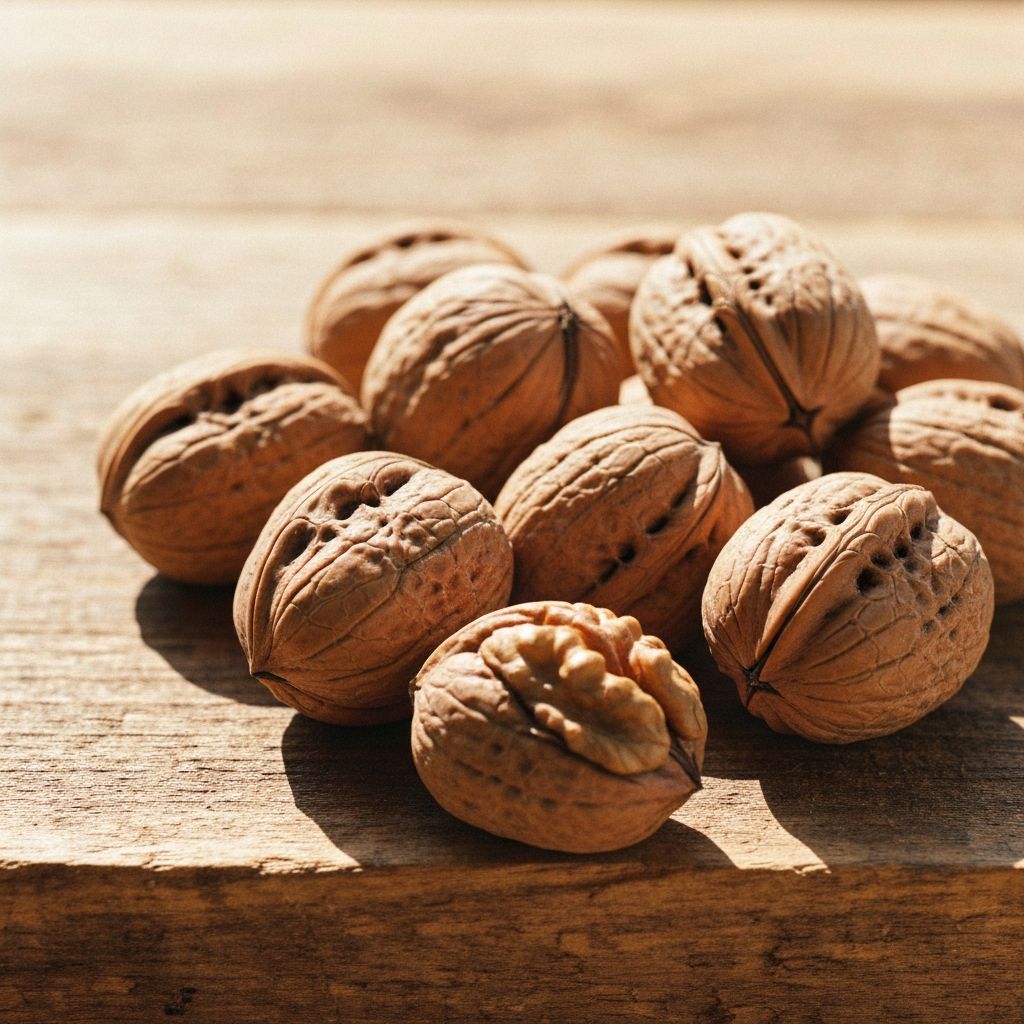Orzechy włoskie na drewnianej powierzchni